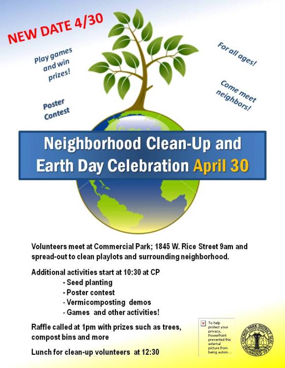 Neighborhood Clean-Up and Earth Day Celebration April 30